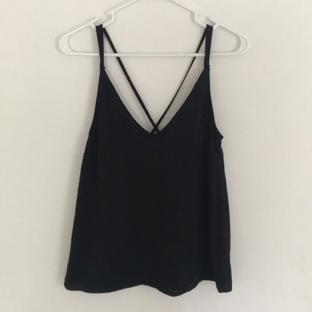 Silky black tank top